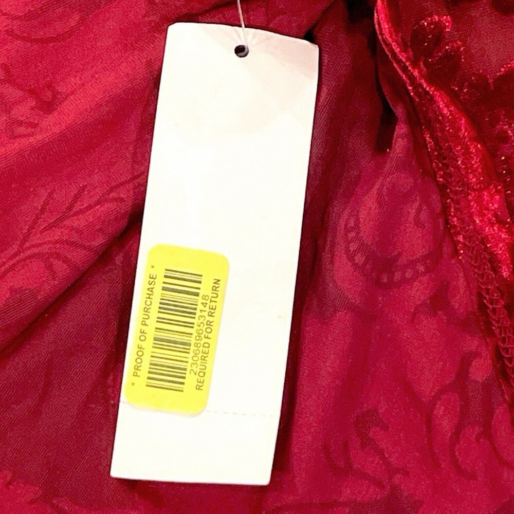 NWT Signature by Robbie Bee Womens XL Sheath Dress Red Velvet Split Bell Sleeve - Picture 13 of 16